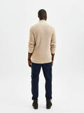 Selected KNITTED ZIP UP CARDIGAN, Oatmeal, highres - 16081845_Oatmeal_004.jpg