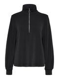 Selected ZACHTE HALVE RITS SWEAT SWEATSHIRT, Black, highres - 16079998_Black_001.jpg