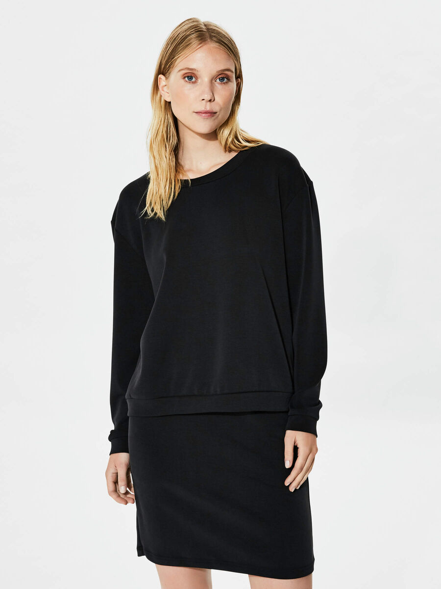 Selected MODALBLANDAD - SWEATSHIRT, Black, highres - 16056902_Black_003.jpg