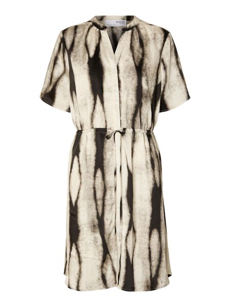 Selected PRINTED SHORT SLEEVED DRESS, Black, highres - 16093415_Black_1098253_001.jpg