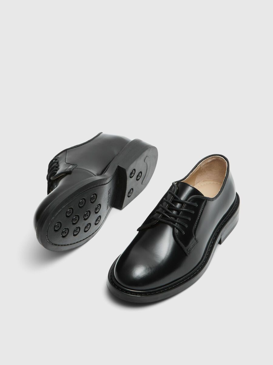Selected KLASSIEKE LEREN DERBYSCHOENEN, Black, highres - 16094511_Black_005.jpg