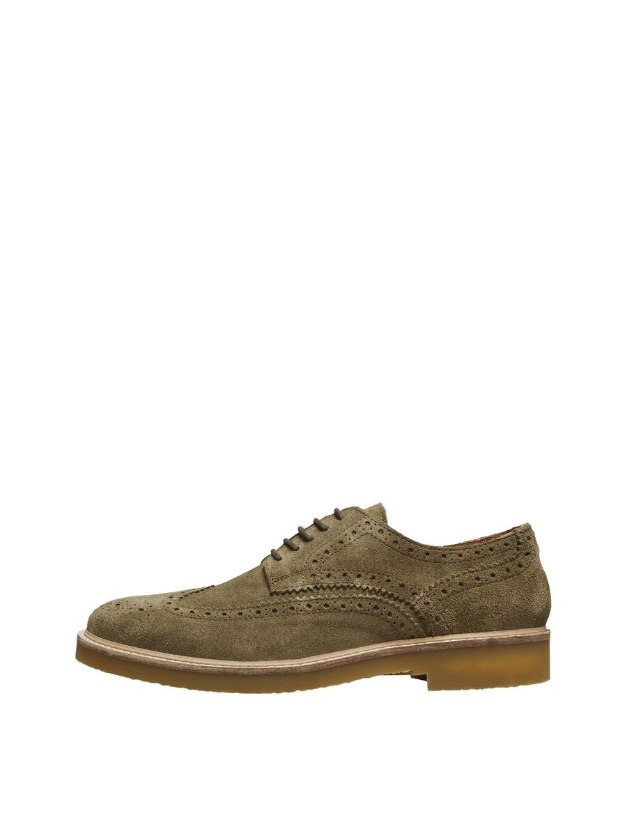 Selected SUEDE BROGUE SHOES, Grape Leaf, highres - 16078895_GrapeLeaf_001.jpg