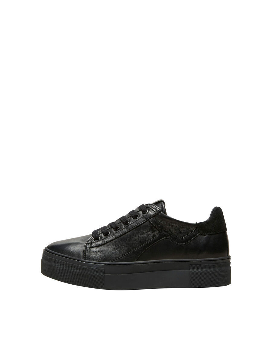 Selected LEDER SNEAKERS, Black, highres - 16069947_Black_001.jpg