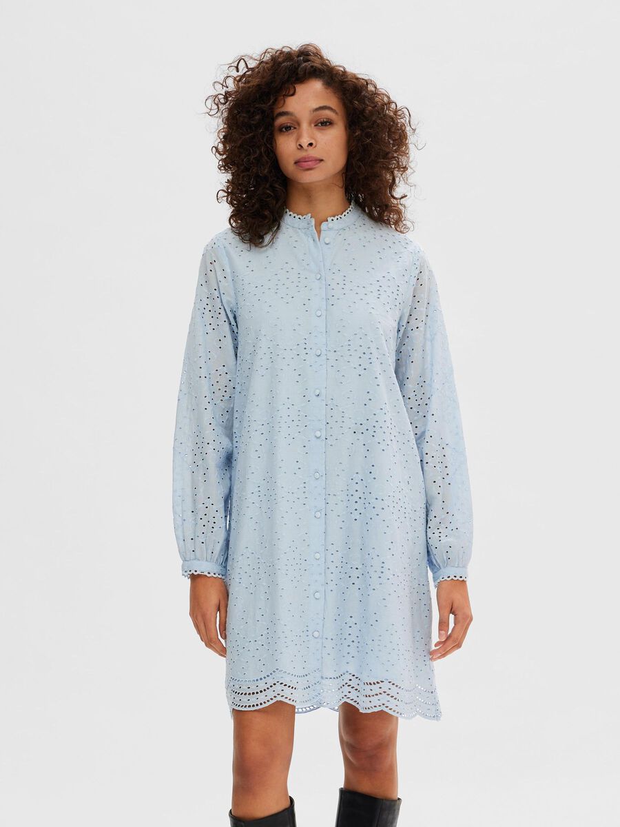 Selected LONG-SLEEVED SHIRT DRESS, Cashmere Blue, highres - 16092184_CashmereBlue_003.jpg