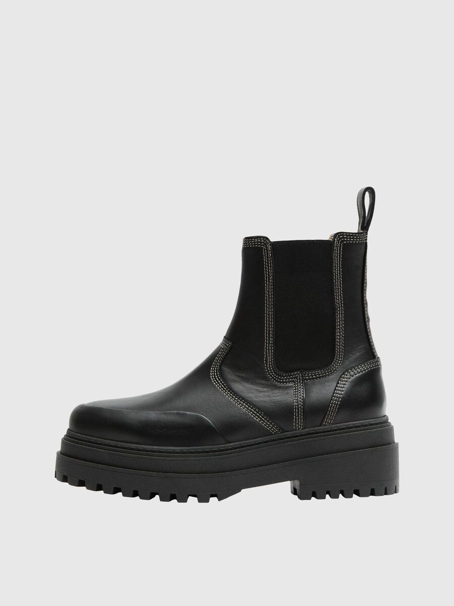 Selected CHUNKY LEATHER CHELSEA BOOTS, Black, highres - 16091600_Black_001.jpg