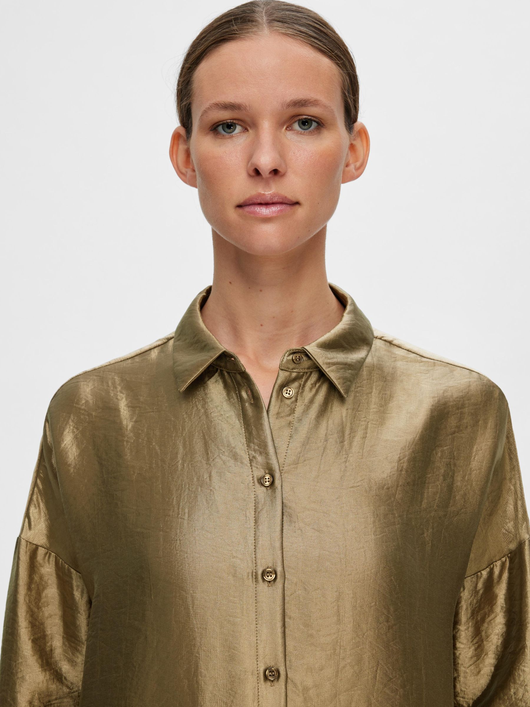 M TALLIS ROBE CHEMISE Metallic SELECTED FEMME