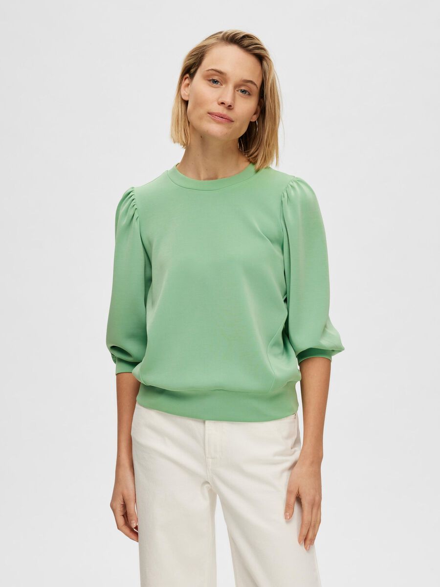 Selected POFMOUW SWEATSHIRT, Absinthe Green, highres - 16082379_AbsintheGreen_003.jpg