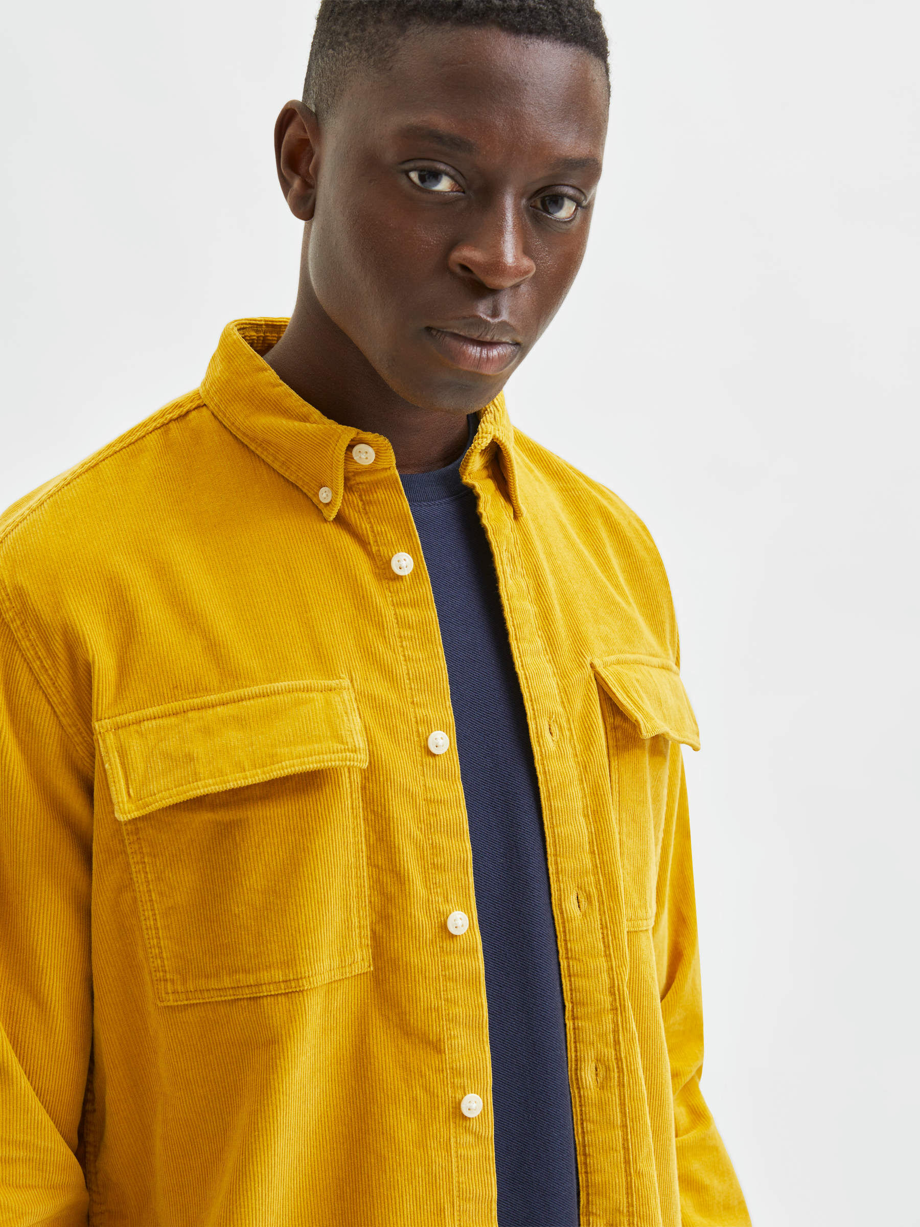 Yellow top cord shirt