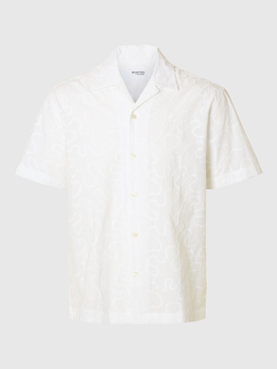 Selected EMBROIDERED SHORT SLEEVED SHIRT, Bright White, highres - 16097689_BrightWhite_001.jpg