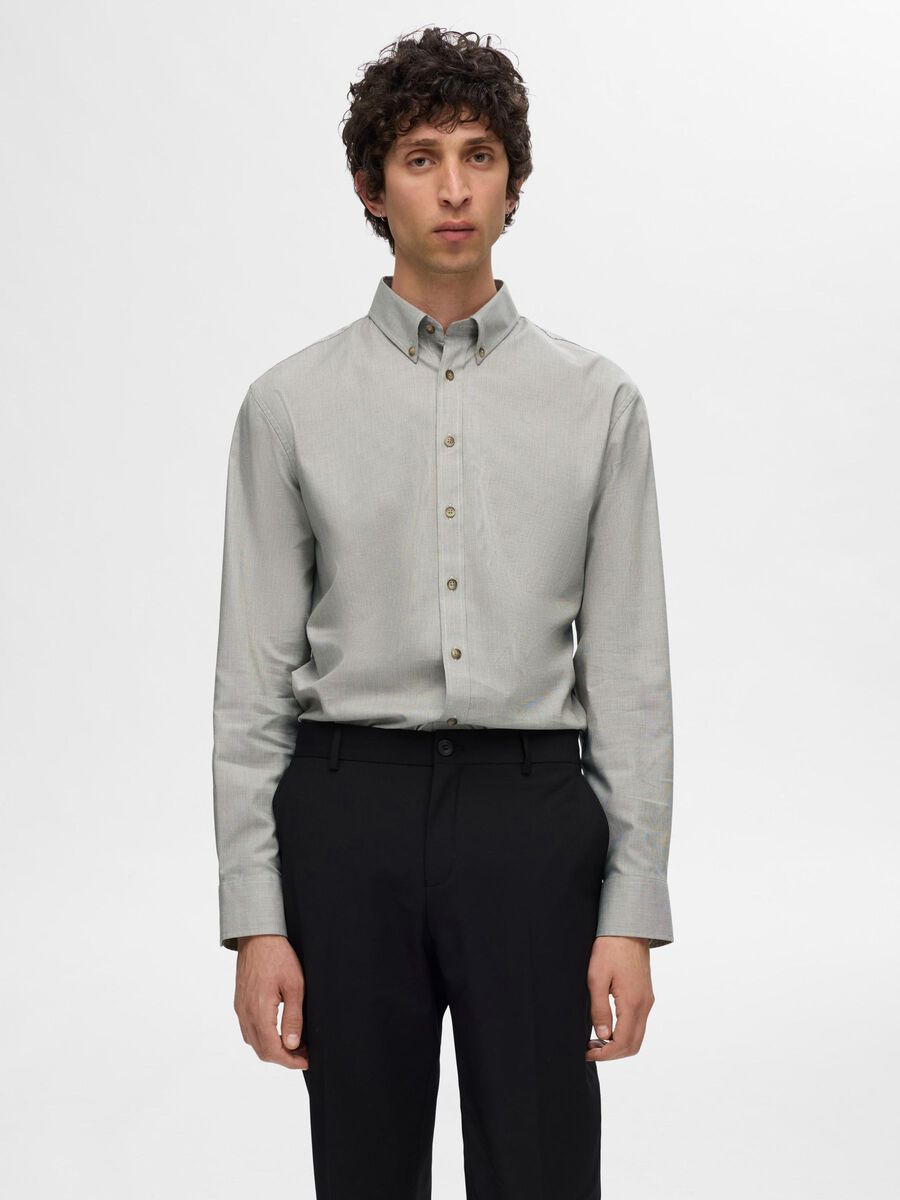 Selected CHECKED SHIRT, Egret, highres - 16091988_Egret_1068297_003.jpg