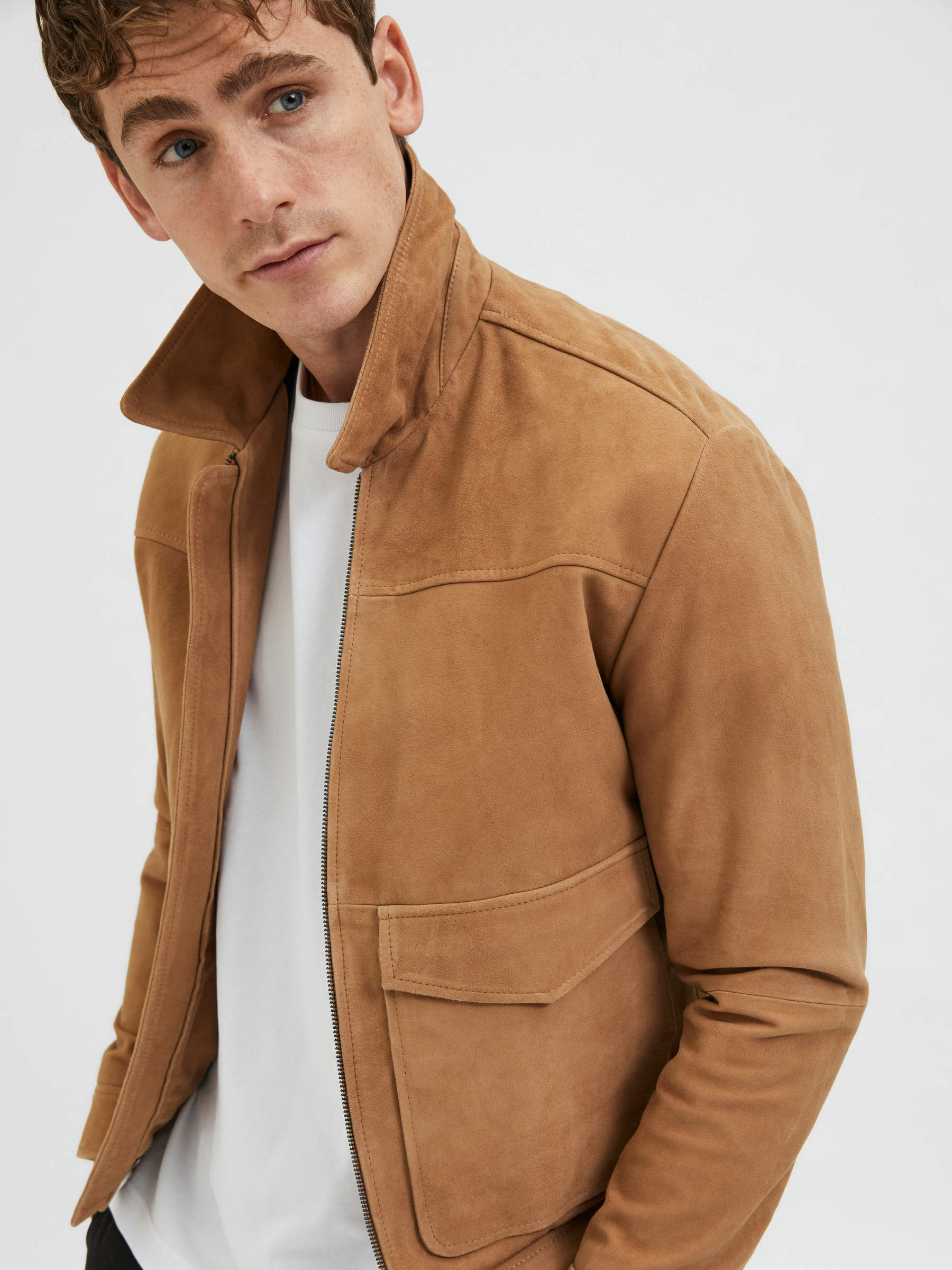 SUEDE JACKET | Brown | SELECTED HOMME®