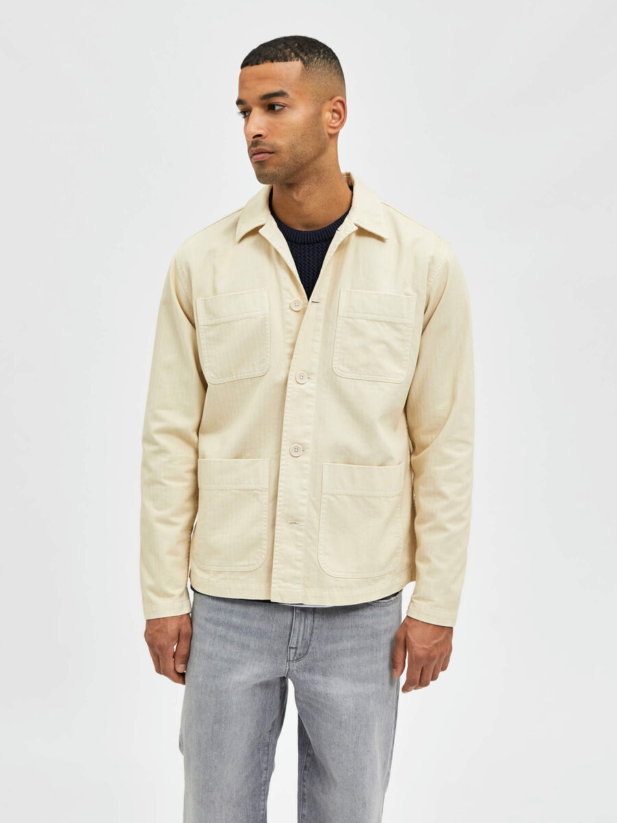 Selected LOOSE FIT OVERSHIRT, Oatmeal, highres - 16079965_Oatmeal_003.jpg