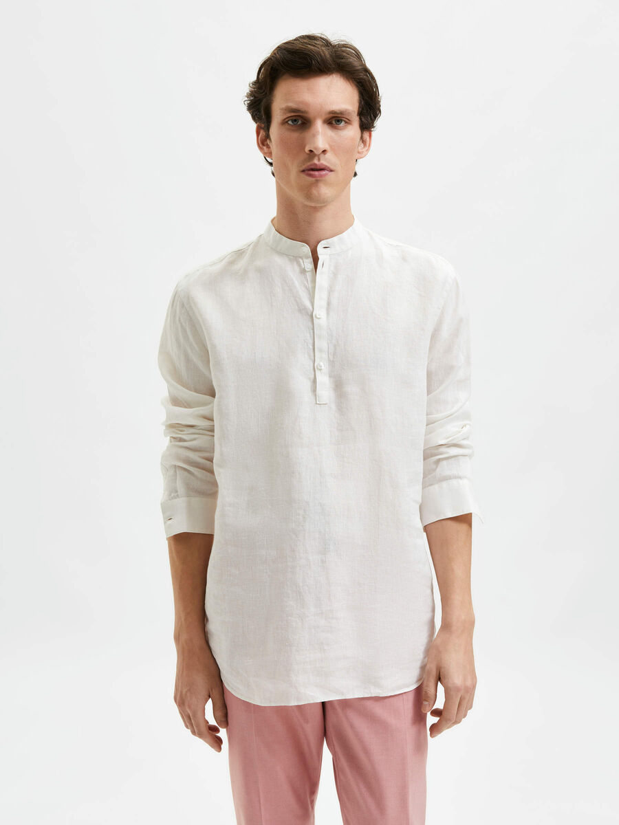 Selected LINEN SHIRT, Cloud Dancer, highres - 16083775_CloudDancer_003.jpg