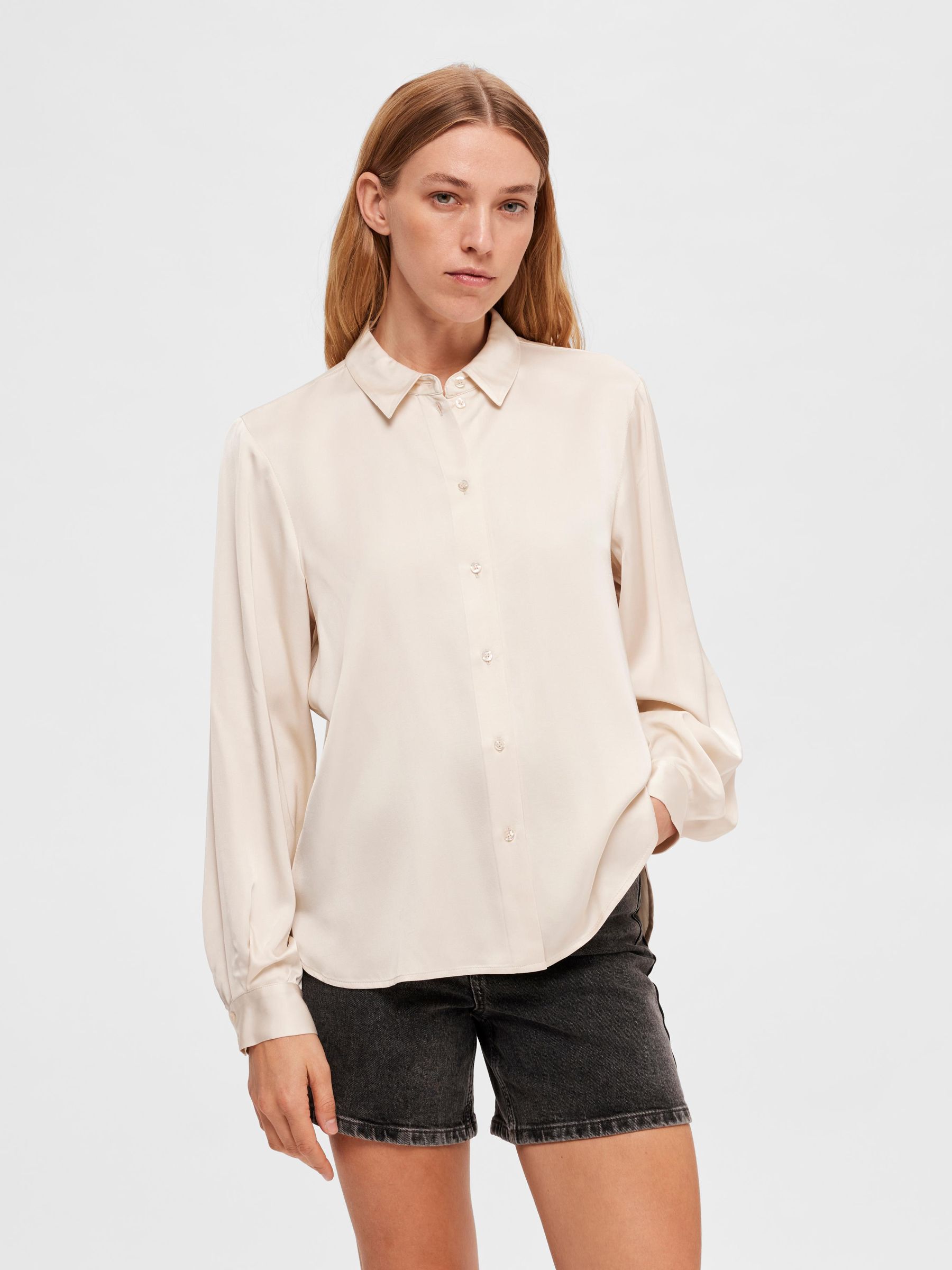 SATIN SHIRT Beige SELECTED FEMME