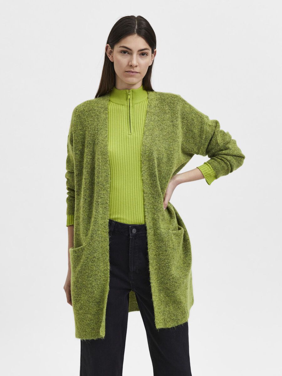Selected ALPACA WOOL BLEND CARDIGAN, Dark Citron, highres - 16085216_DarkCitron_943683_003.jpg