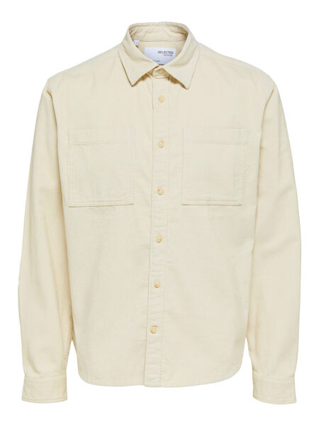 Selected CORD OVERSHIRT, Oatmeal, highres - 16088282_Oatmeal_001.jpg