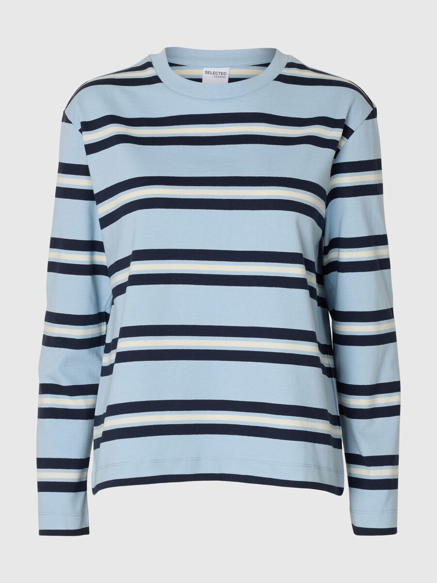 Selected BOXY FIT T-SHIRT MET LANGE MOUWEN, Cashmere Blue, highres - 16099324_CashmereBlue_1247000_001.jpg