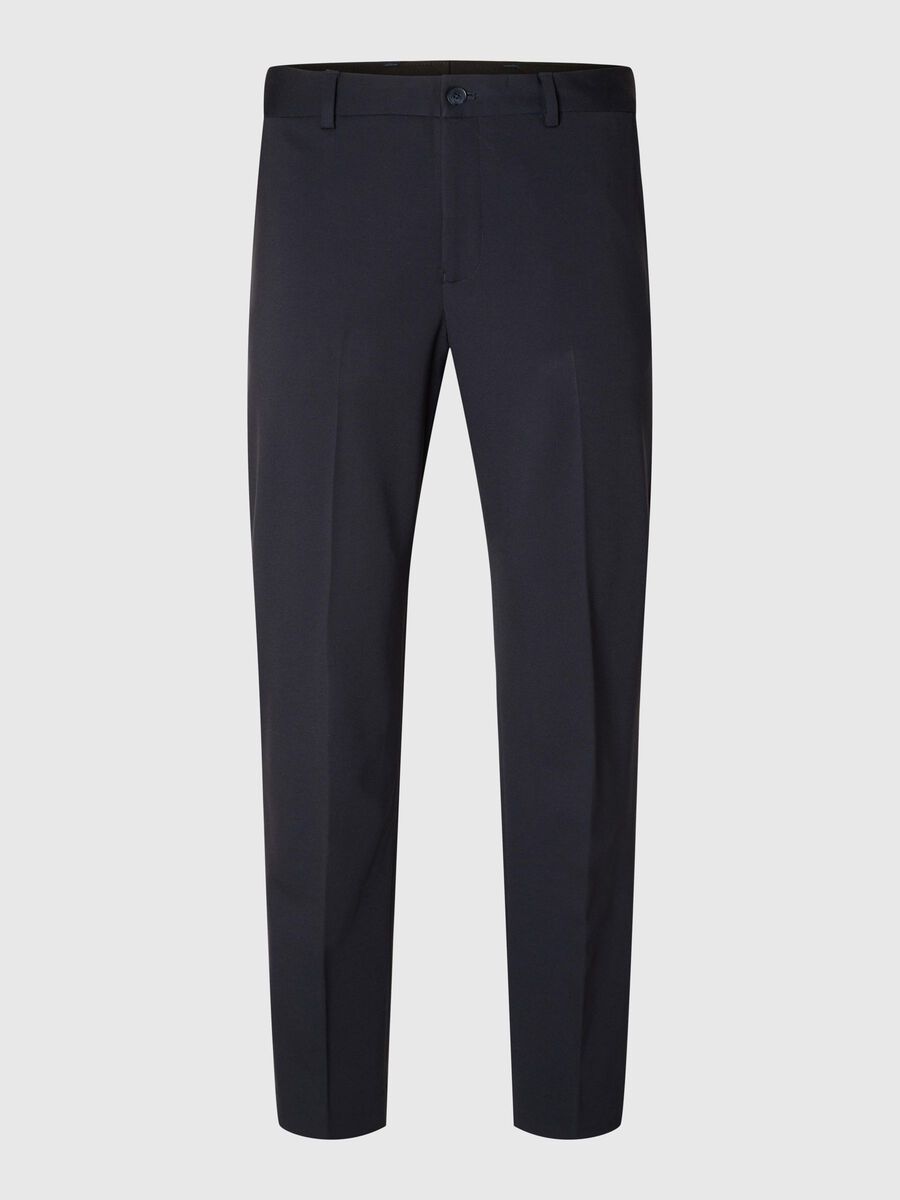 Selected VISKOSEBLANDING SMAL PASSFORM DRESSBUKSER, Navy Blazer, highres - 16092485_NavyBlazer_001.jpg