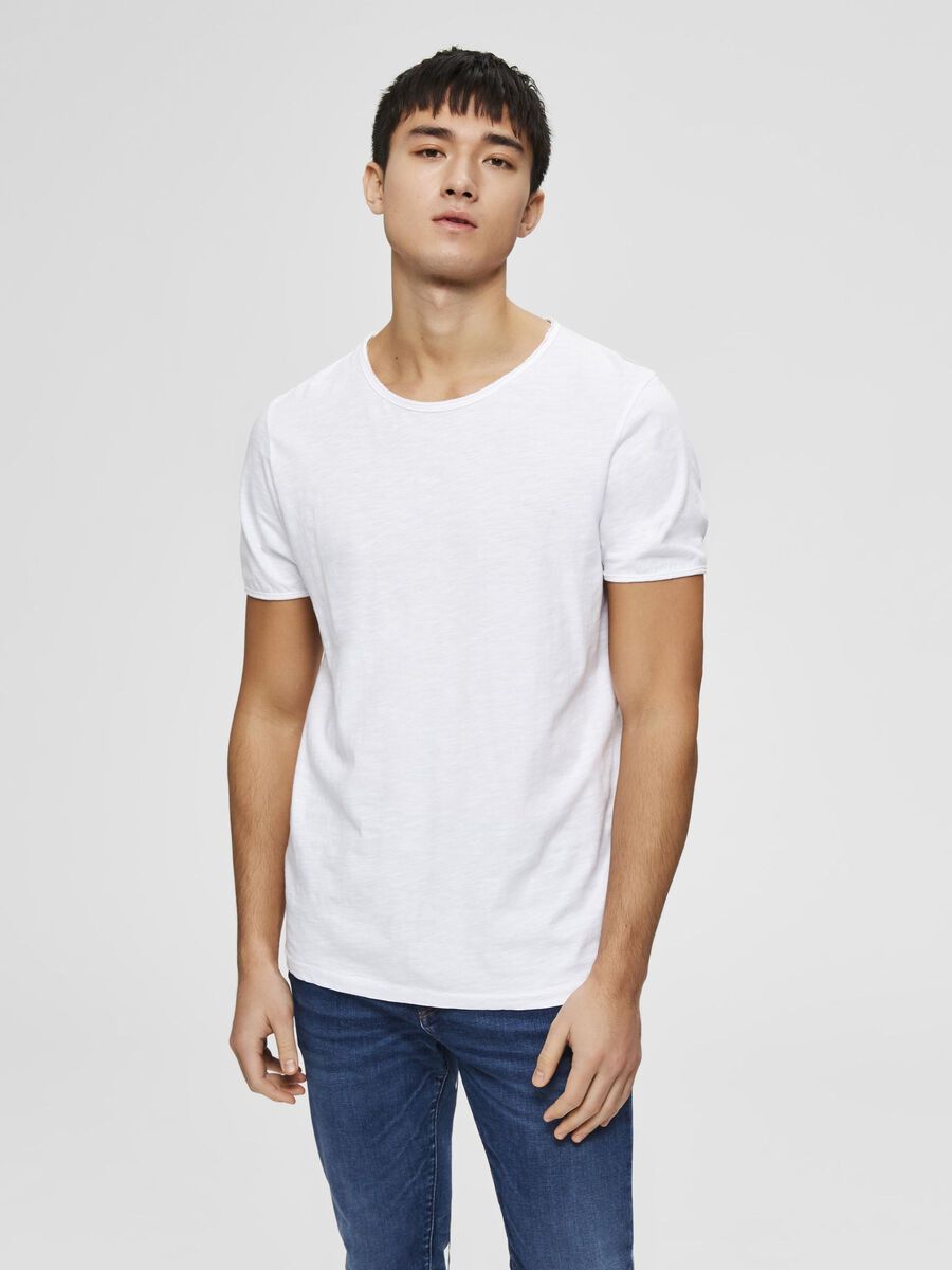 Selected RUNDHALSAUSSCHNITT T-SHIRT, Bright White, highres - 16071775_BrightWhite_003.jpg