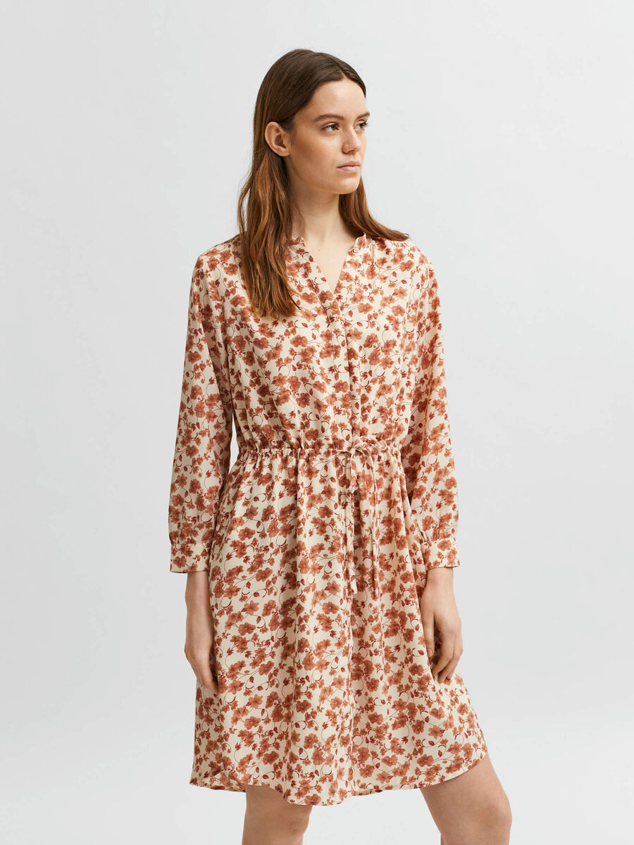 Selected LONG-SLEEVED PRINT DRESS, Birch, highres - 16081351_Birch_885254_003.jpg