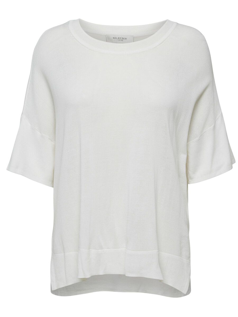 Selected VISCOSE BLEND LOOSE  T-SHIRT, Snow White, highres - 16050217_SnowWhite_001.jpg