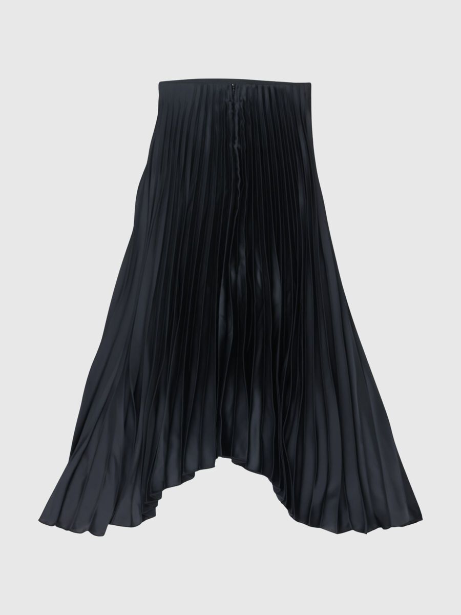 Selected PLISSÉ PLEATED MIDI SKIRT, Black, highres - 80000273_Black_002.jpg