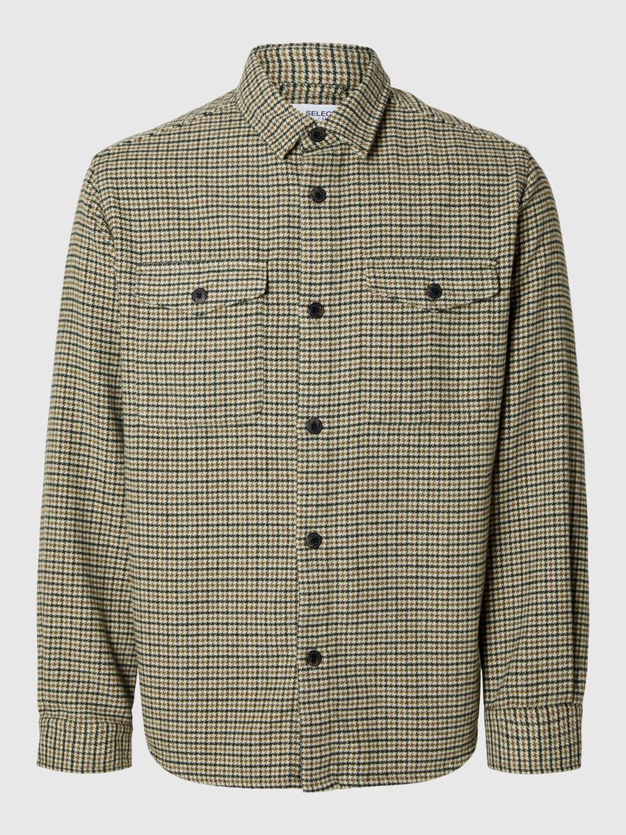 Selected PLAID OVERSHIRT, Putty, highres - 16086503_Putty_1135235_001.jpg