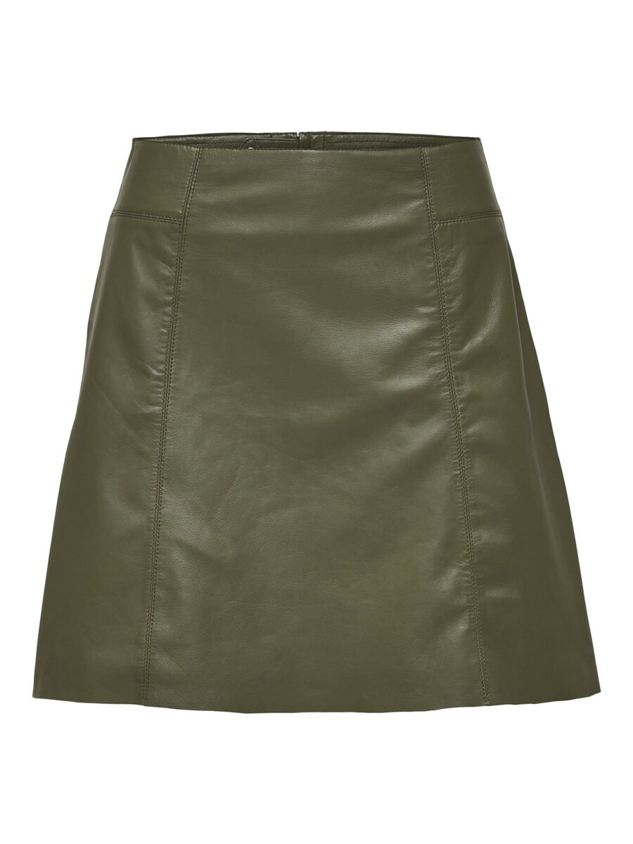 Selected LAMB LEATHER SHORT - SKIRT, Kalamata, highres - 16079670_Kalamata_001.jpg