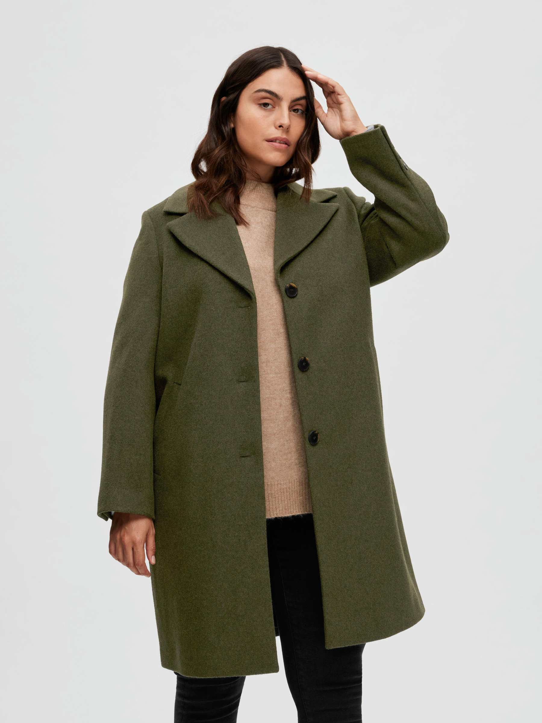 Selected femme green coat hot sale