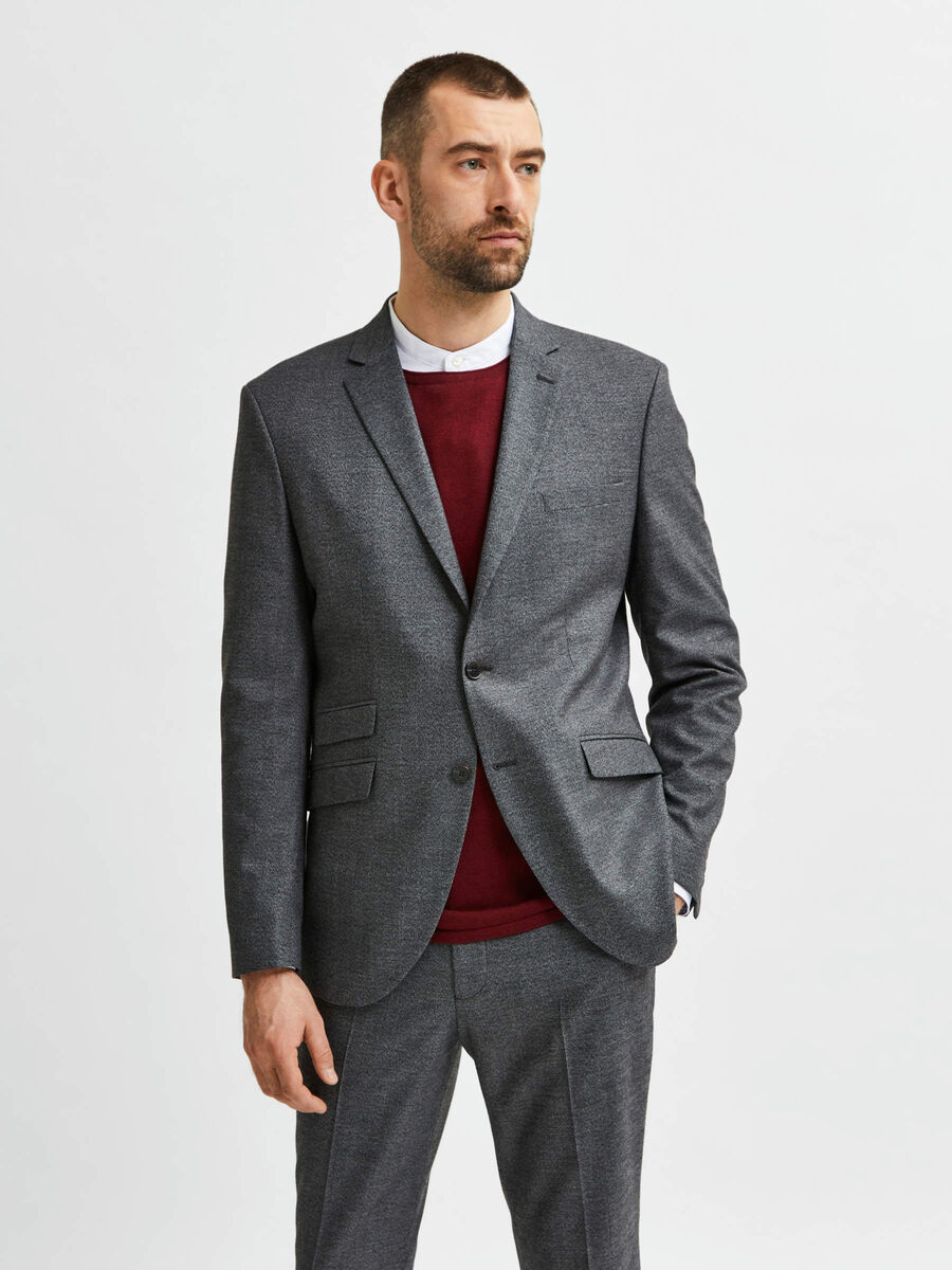 Selected MET ENKELE KNOPENRIJ BLAZER, Grey, highres - 16080684_Grey_003.jpg