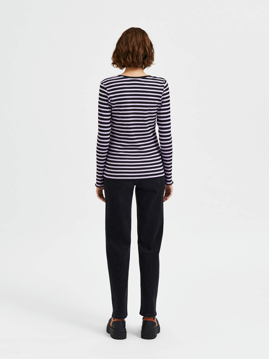 Selected STRIPED LONG-SLEEVED T-SHIRT, Lilac Breeze, highres - 16078946_LilacBreeze_977635_004.jpg