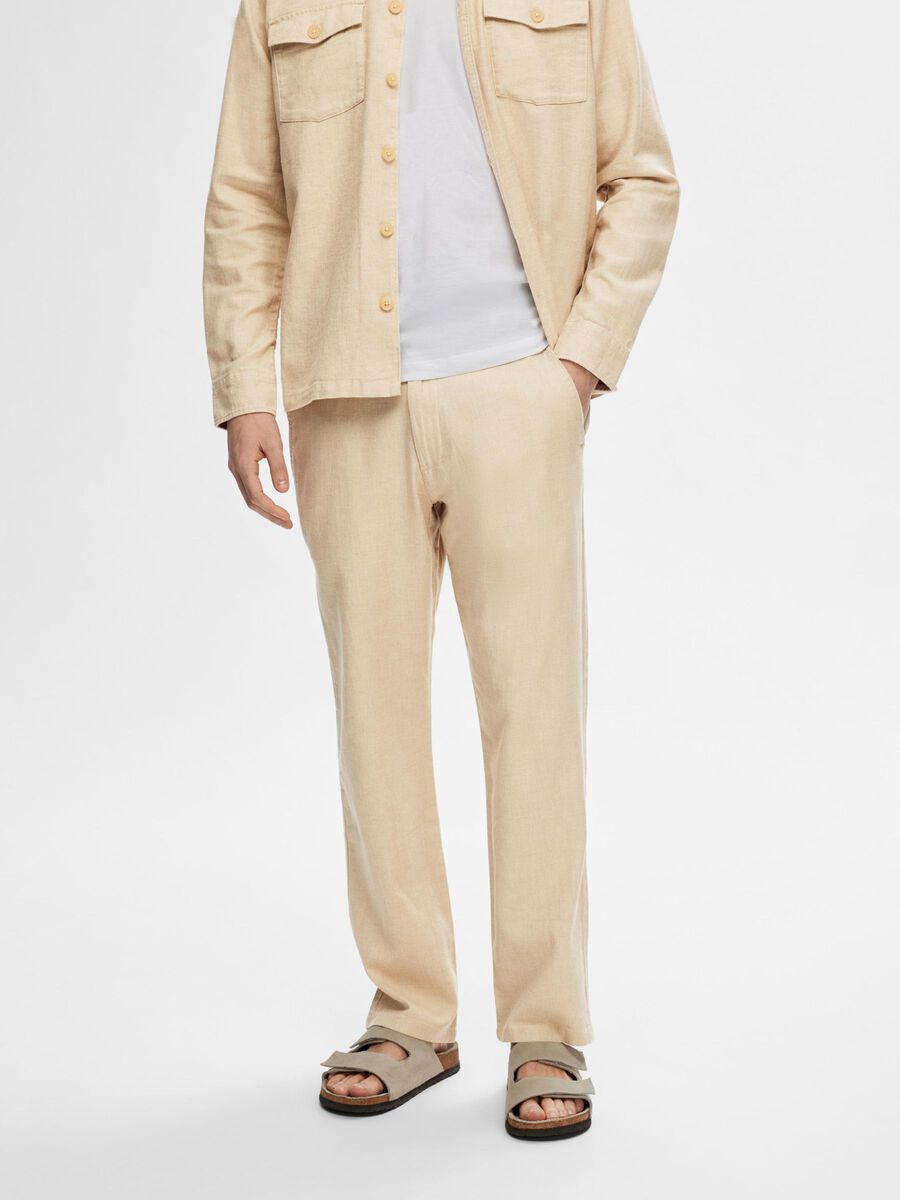 Selected STRAIGHT FIT LEINENMIX HOSE, Incense, highres - 16094368_Incense_1116715_003.jpg