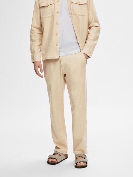 Selected STRAIGHT FIT LINEN BLEND TROUSERS, Incense, highres - 16094368_Incense_1116715_003.jpg