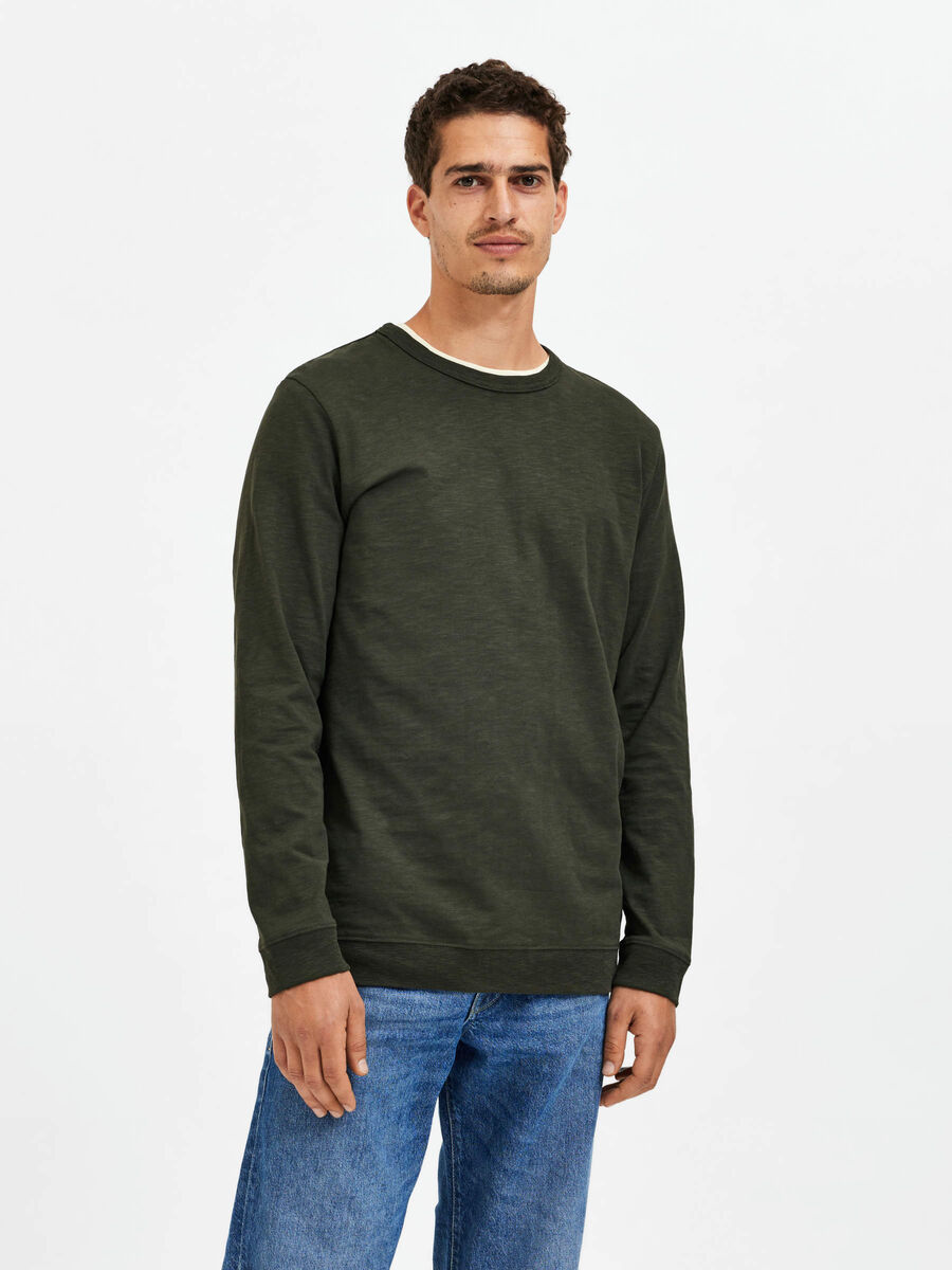 Selected LONG SLEEVED T-SHIRT, Rosin, highres - 16086364_Rosin_003.jpg