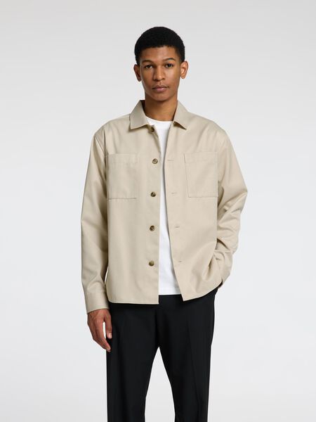 Selected FORMAL OVERSHIRT, Oatmeal, highres - 16096886_Oatmeal_003.jpg