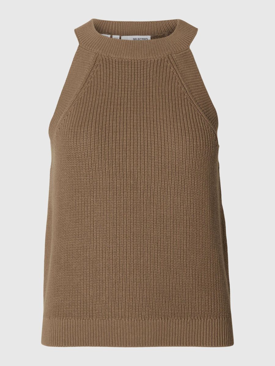Selected STRICK NECKHOLDER-TOP, Coca Mocha, highres - 16093755_CocaMocha_001.jpg