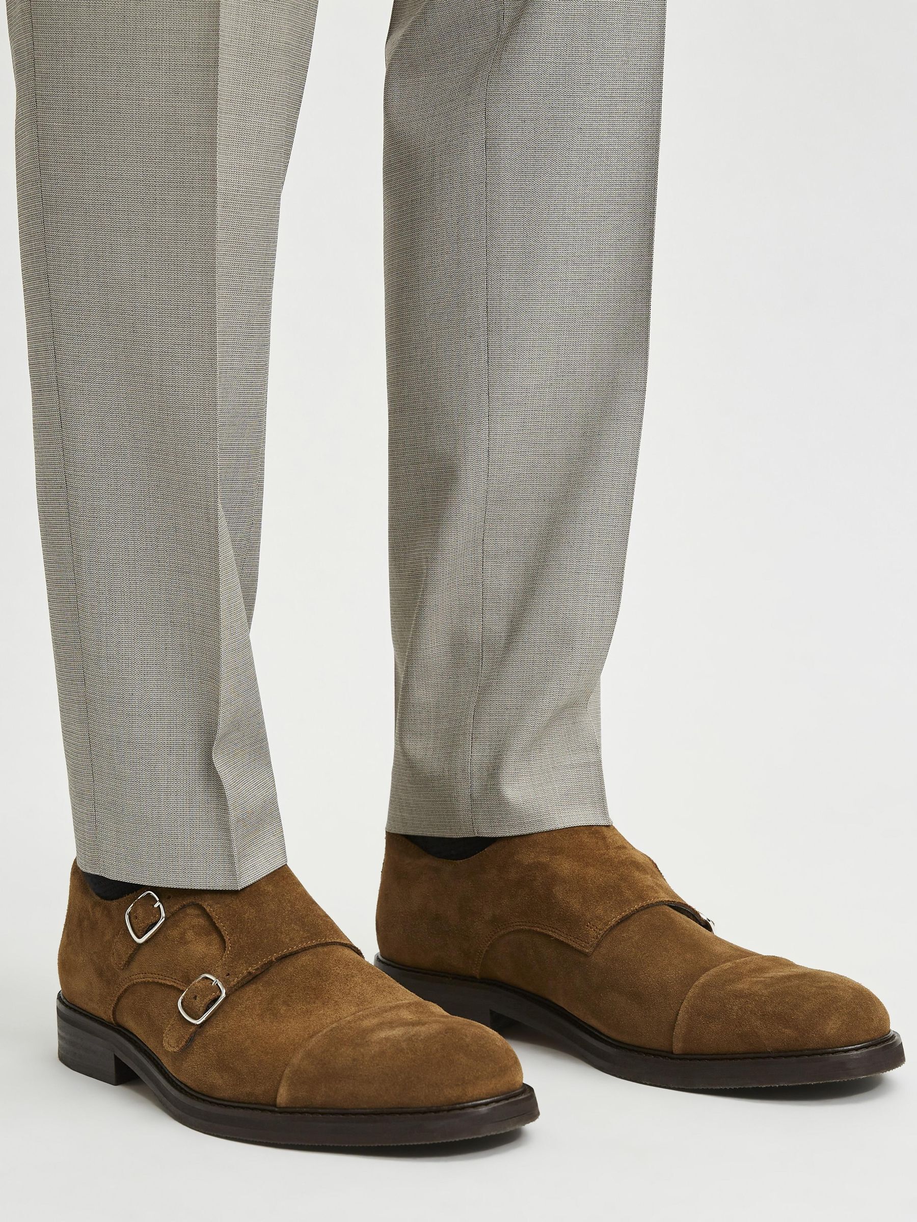 suede monk strap boots
