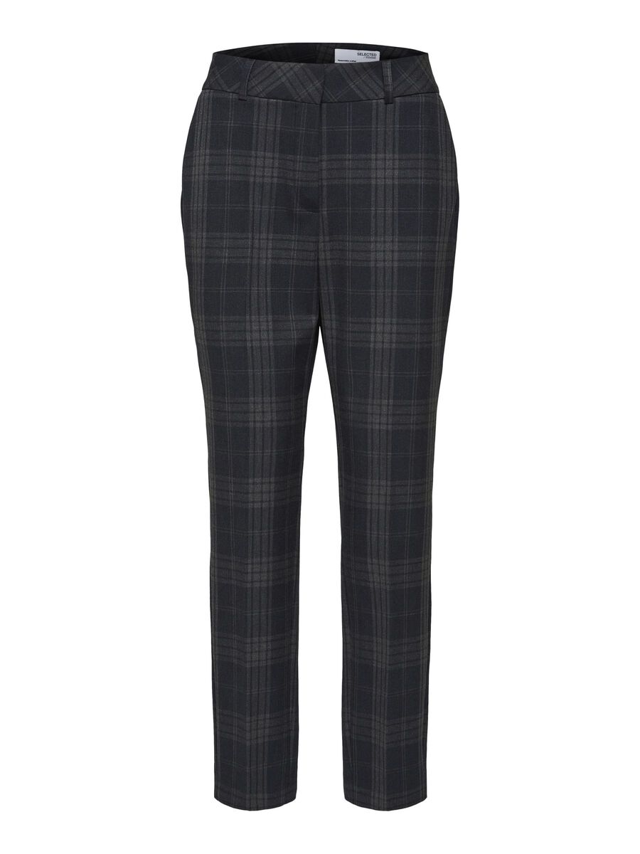 Checked cropped trousers, Selected