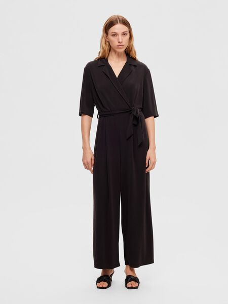 Selected SHORT SLEEVED JUMPSUIT, Black, highres - 16090381_Black_003.jpg