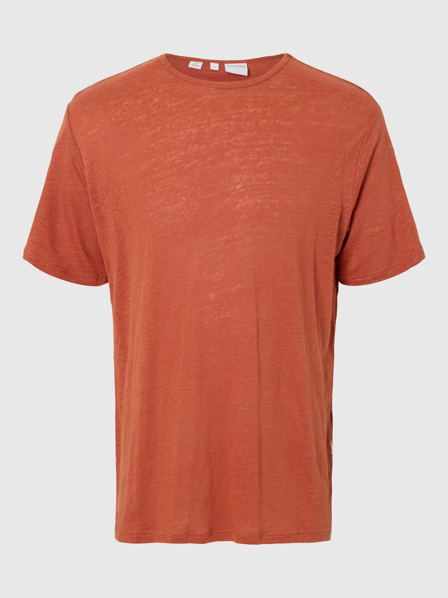 Selected LINEN T-SHIRT, Etruscan Red, highres - 16089504_EtruscanRed_001.jpg