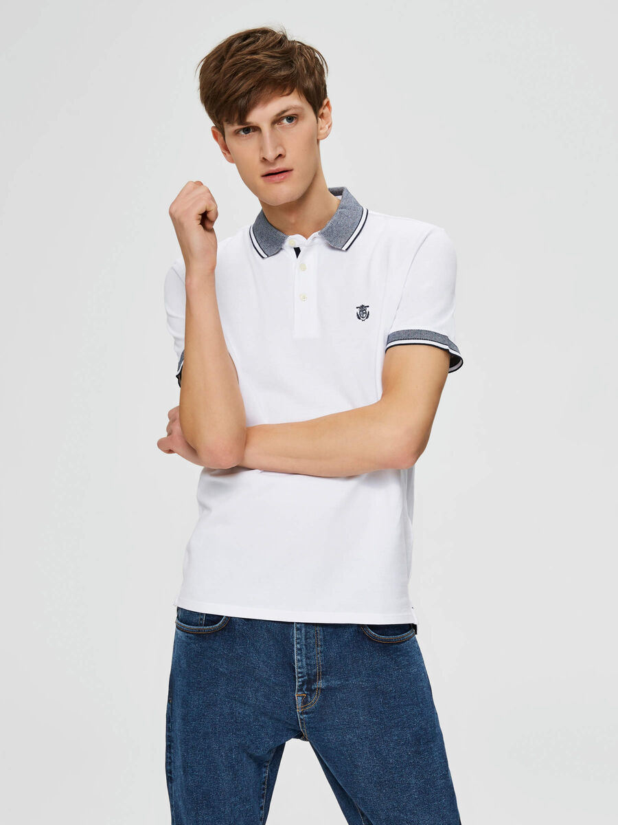 Selected ØKOLOGISK BOMULD - POLO, Bright White, highres - 16065598_BrightWhite_003.jpg