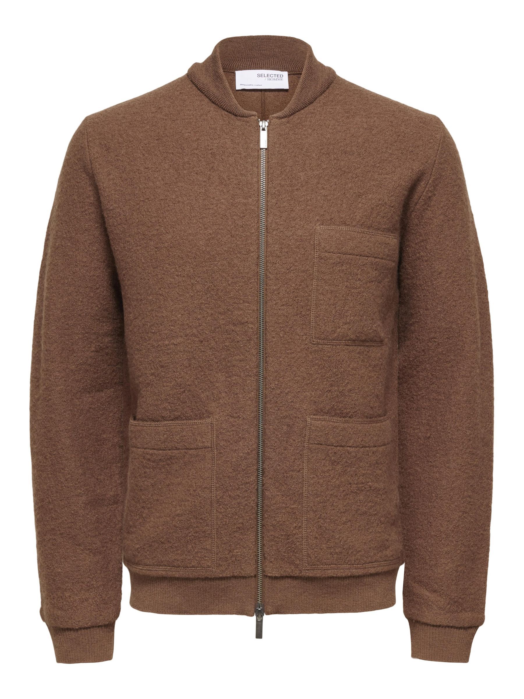 Boiled wool bomber jacket store