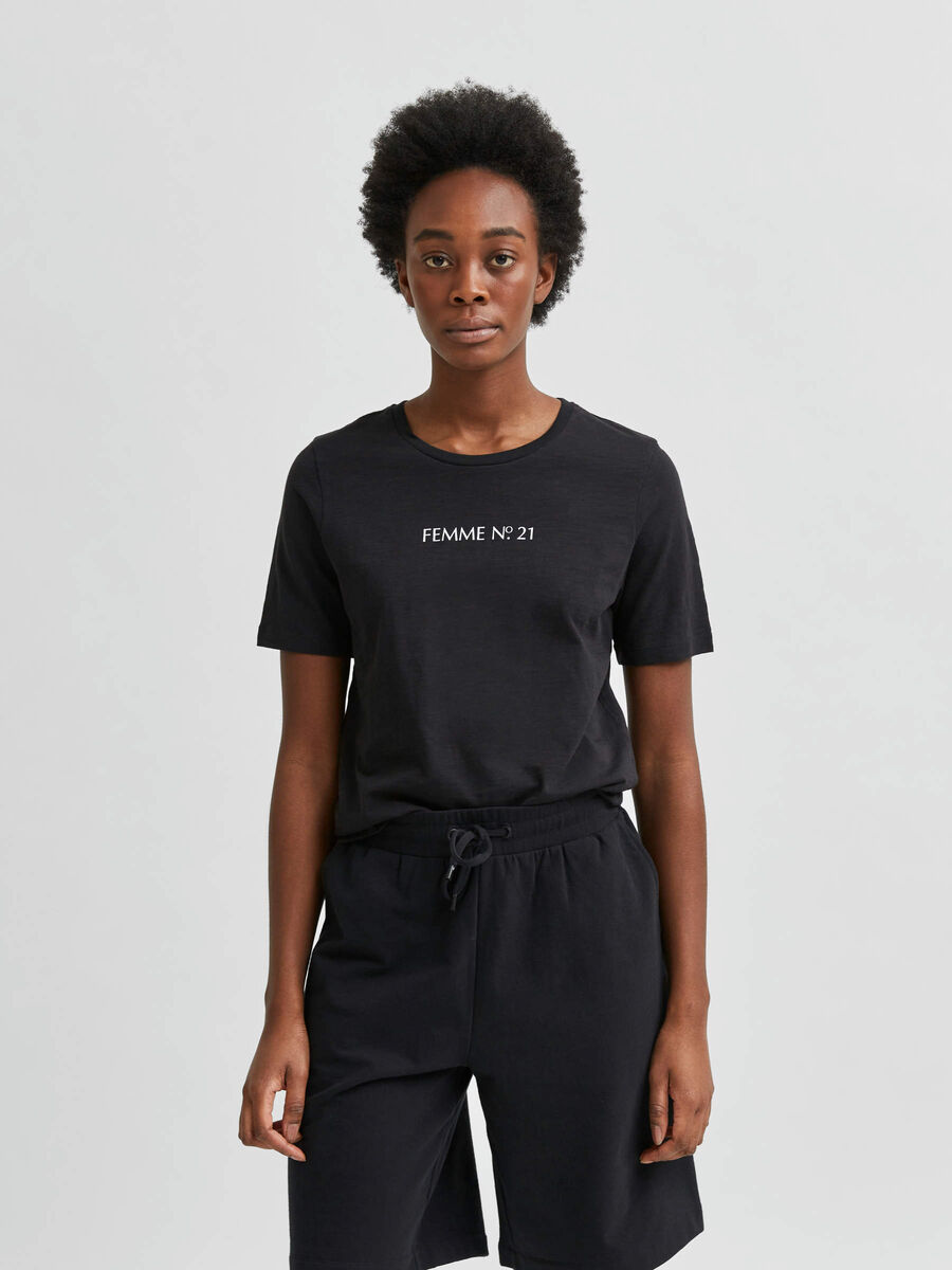 Selected BIO-BAUMWOLLE U-BOOT-AUSSCHNITT T-SHIRT, Black, highres - 16078478_Black_831282_003.jpg