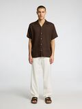 Selected 100% LINNE KORTÄRMAD SKJORTA, Chocolate Brown, highres - 16096908_ChocolateBrown_005.jpg