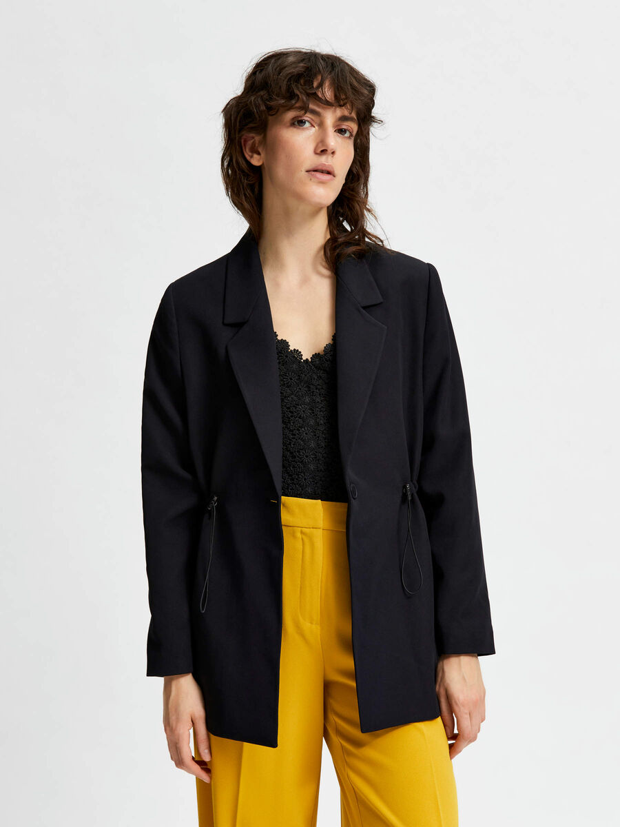 Selected LONG BLAZER, Black, highres - 16076822_Black_003.jpg