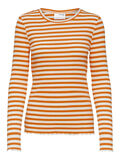 Selected STRIBET LANGÆRMET T-SHIRT, Sudan Brown, highres - 16077379_SudanBrown_820709_001.jpg