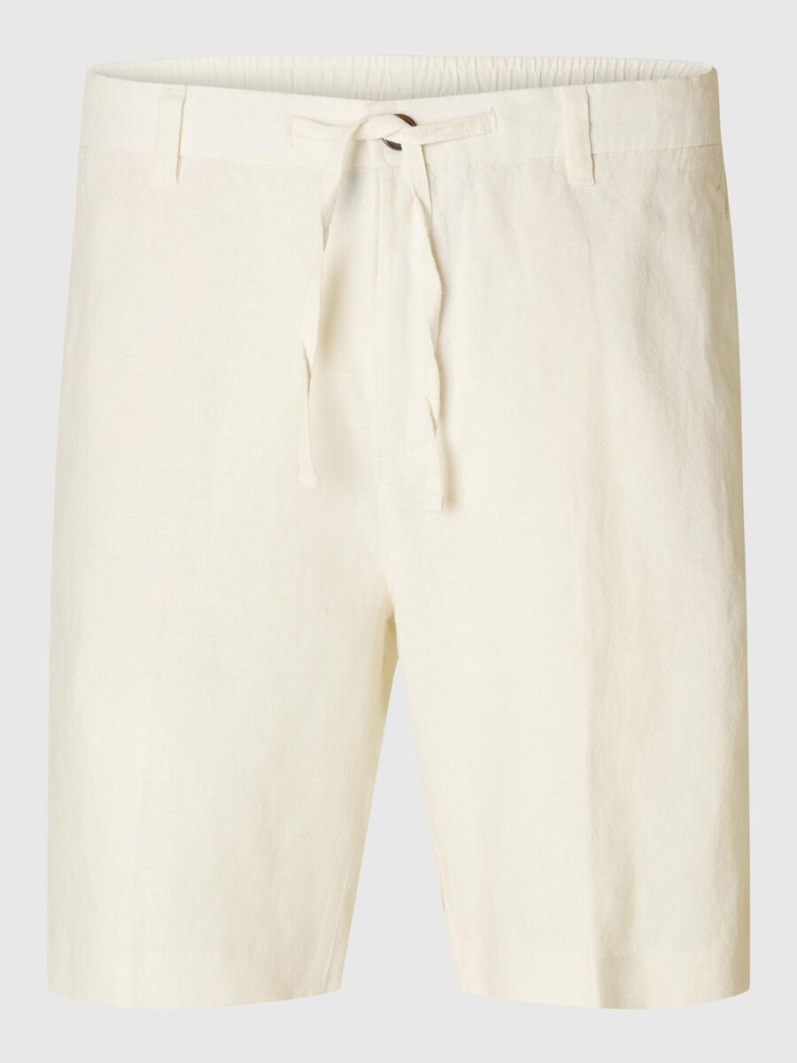 Selected REGULAR PASFORM SHORTS I HØRBLANDING, Cloud Dancer, highres - 16097604_CloudDancer_001.jpg