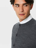 Selected MERINO WOOL - KNITTED CARDIGAN, Medium Grey Melange, highres - 16058067_MediumGreyMelange_006.jpg