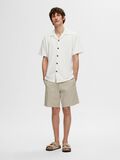 Selected RIBBED CUBAN COLLAR SHORT SLEEVED SHIRT, Egret, highres - 16090778_Egret_005.jpg