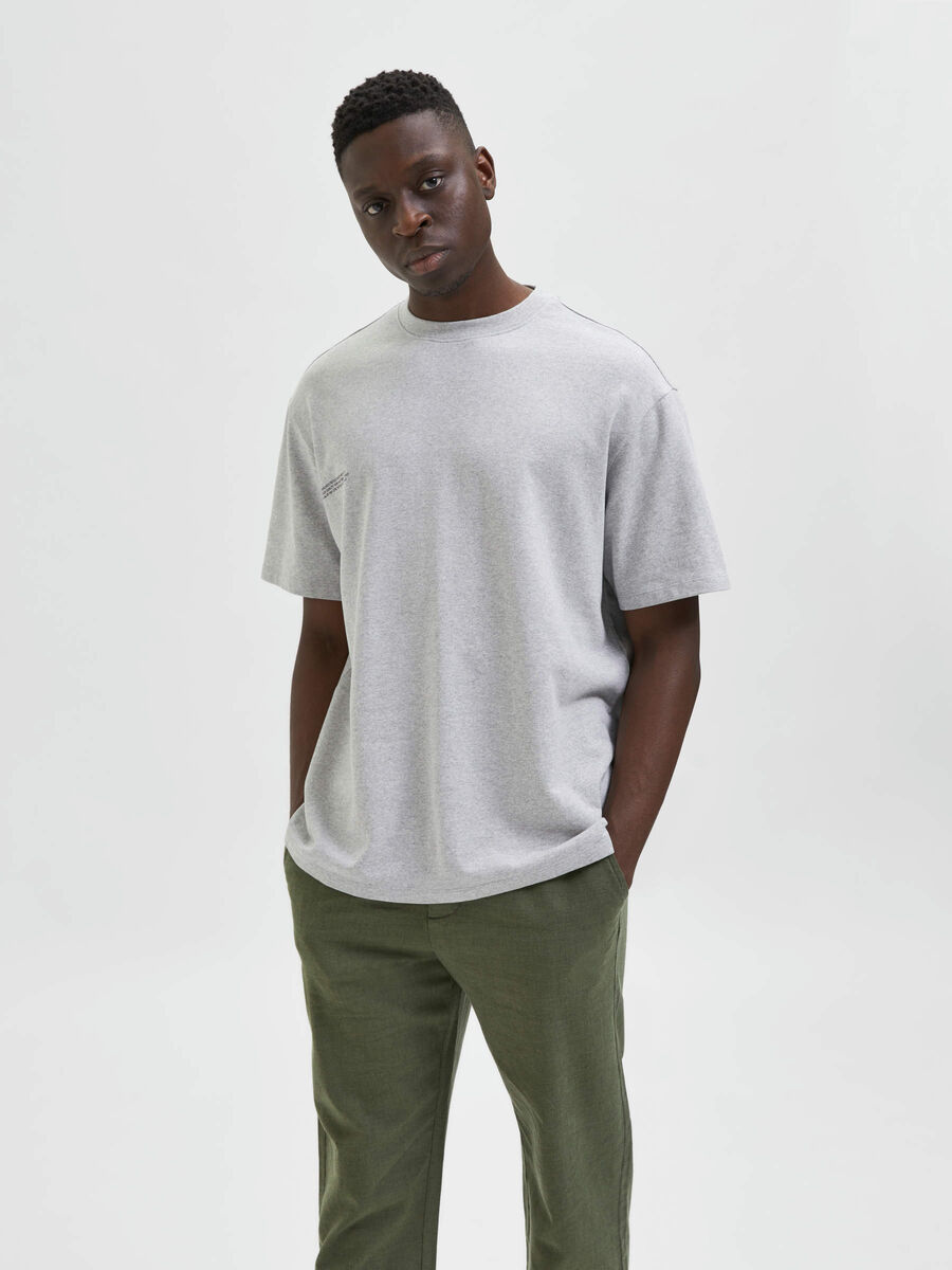Selected DÉCONTRACTÉE T-SHIRT, Grey Melange, highres - 16083412_GreyMelange_003.jpg